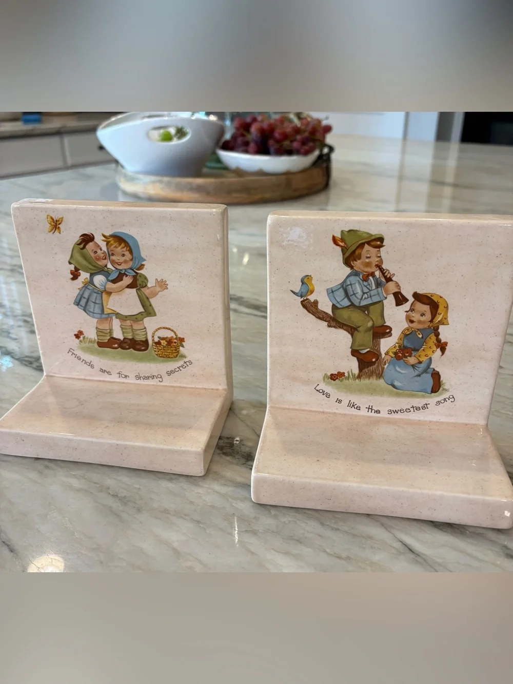 Vintage-Hummel inspired Ceramic Bookends